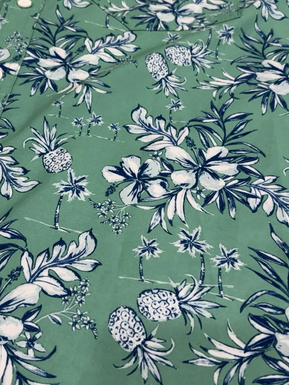 Izod Green Floral Short-Sleeve Button-Down Shirt - Picture 7 of 7